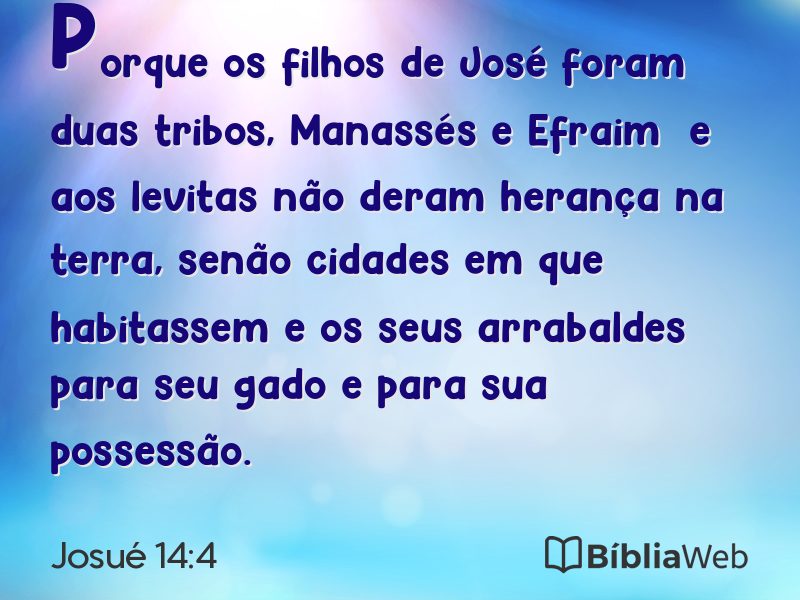 Josué 14:4 em imagem para compartilhar