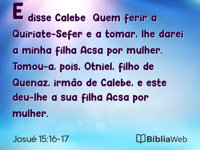 Josué 15:16-17 em imagem para compartilhar