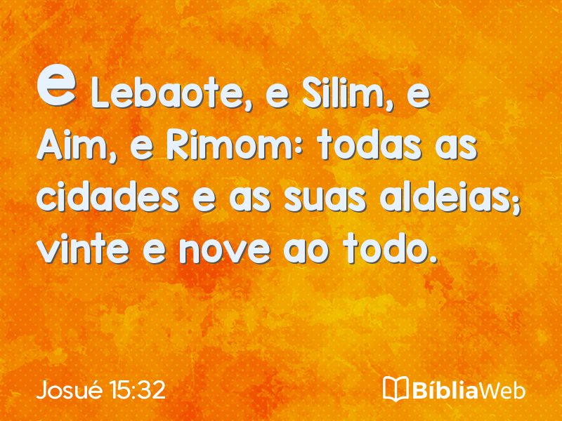 Josué 15:32 em imagem para compartilhar