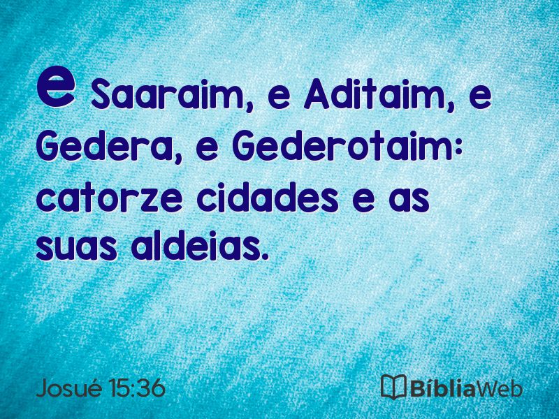 Josué 15:36 em imagem para compartilhar