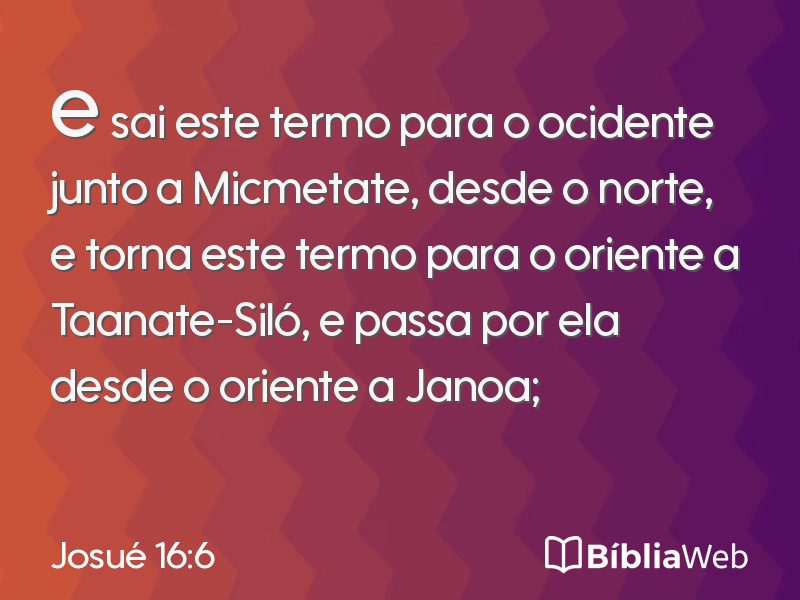 Josué 16:6 em imagem para compartilhar