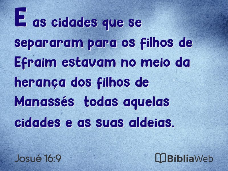 Josué 16:9 em imagem para compartilhar