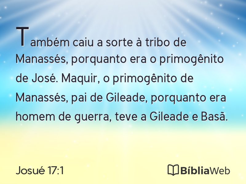 Josué 17:1 em imagem para compartilhar