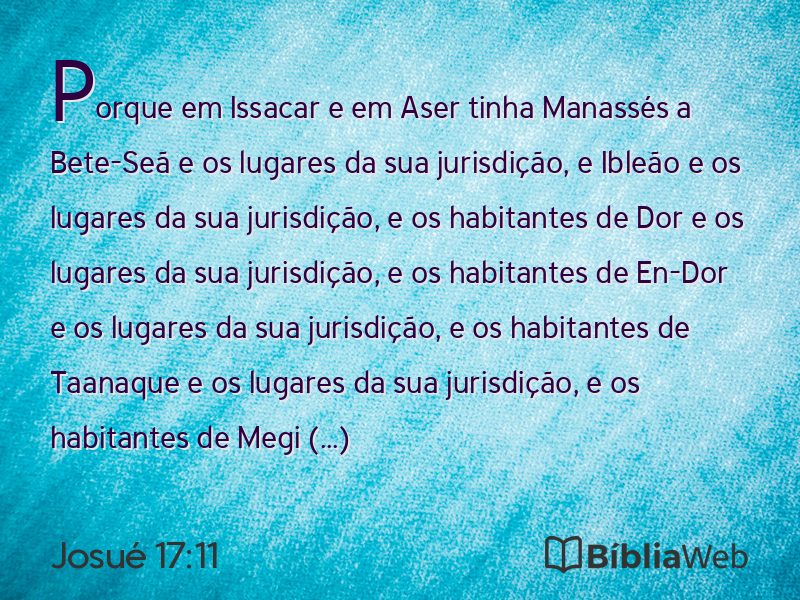 Josué 17:11 em imagem para compartilhar