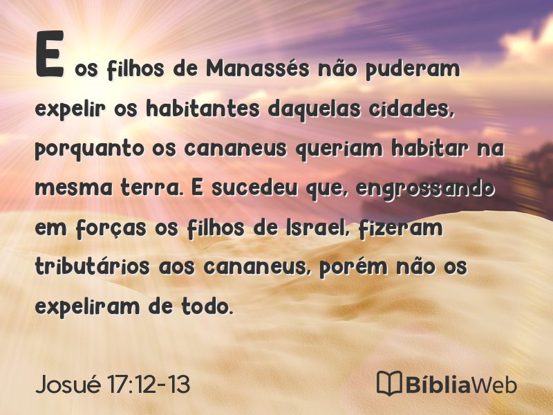 Josué 17:12-13 em imagem para compartilhar