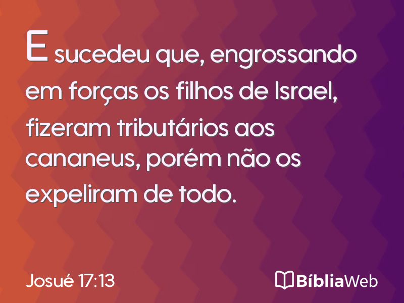 Josué 17:13 em imagem para compartilhar