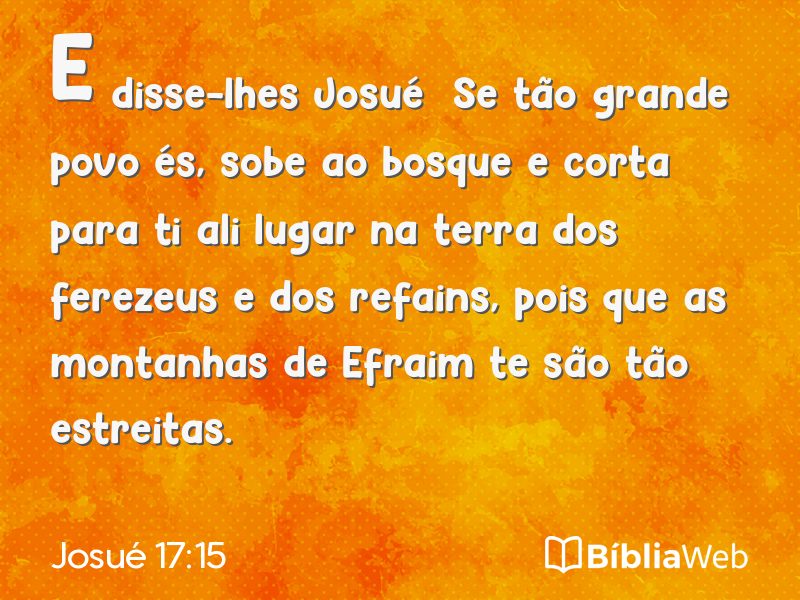 Josué 17:15 em imagem para compartilhar
