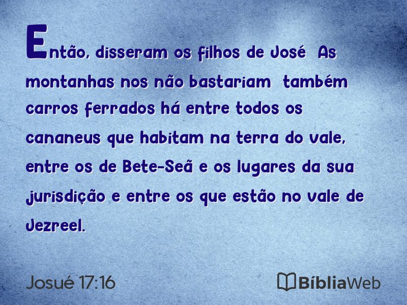 Josué 17:16 em imagem para compartilhar