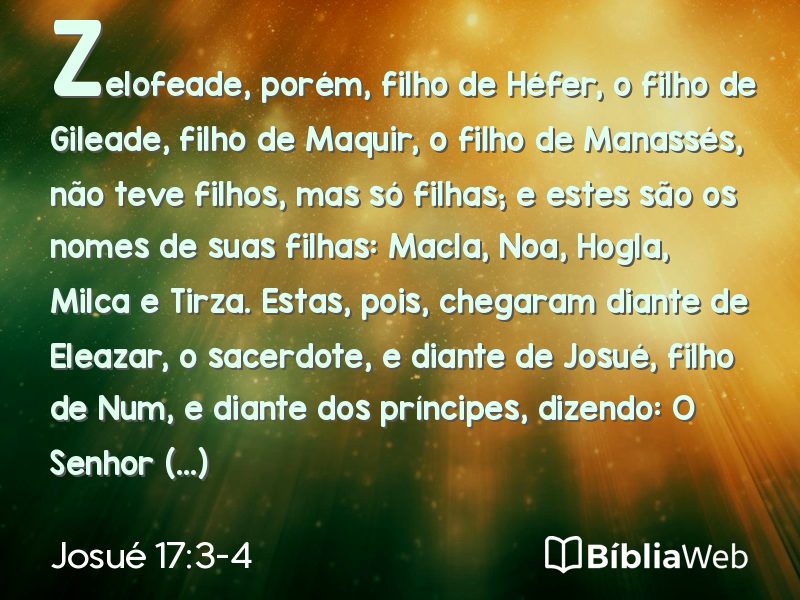 Josué 17:3-4 em imagem para compartilhar