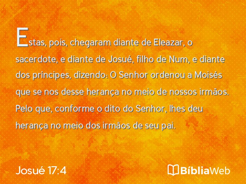 Josué 17:4 em imagem para compartilhar