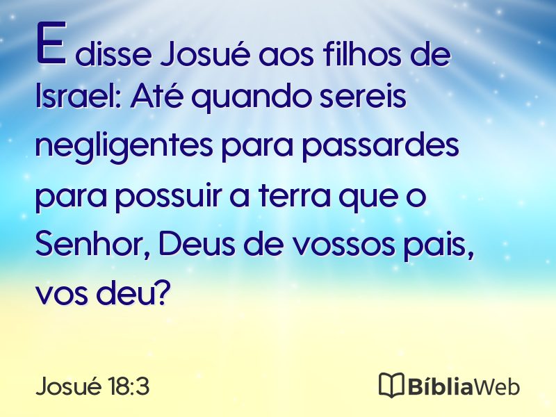 Josué 18:3 em imagem para compartilhar