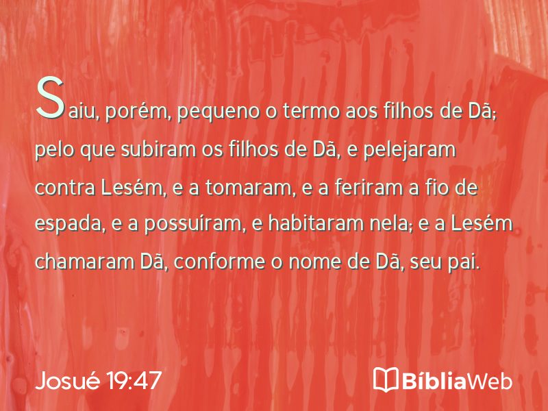 Josué 19:47 em imagem para compartilhar