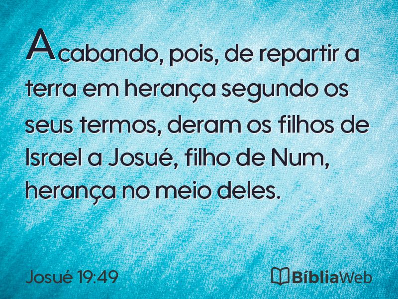 Josué 19:49 em imagem para compartilhar