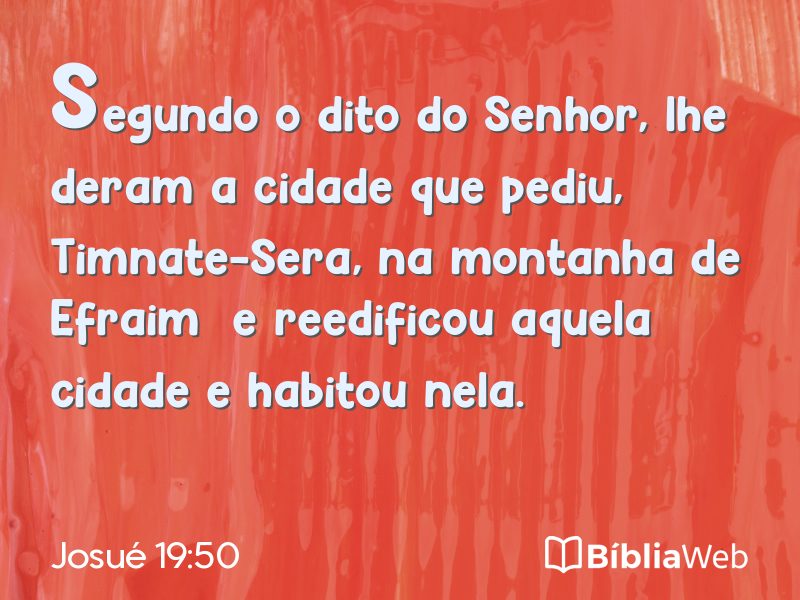 Josué 19:50 em imagem para compartilhar