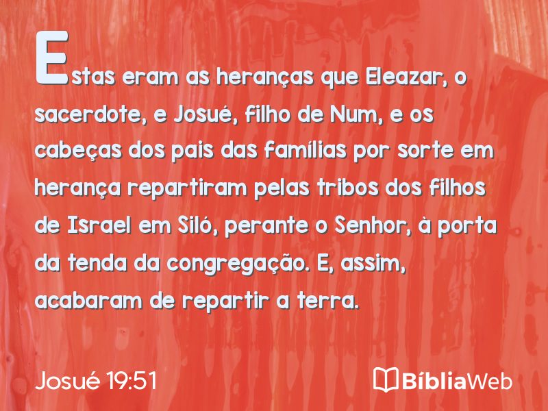 Josué 19:51 em imagem para compartilhar