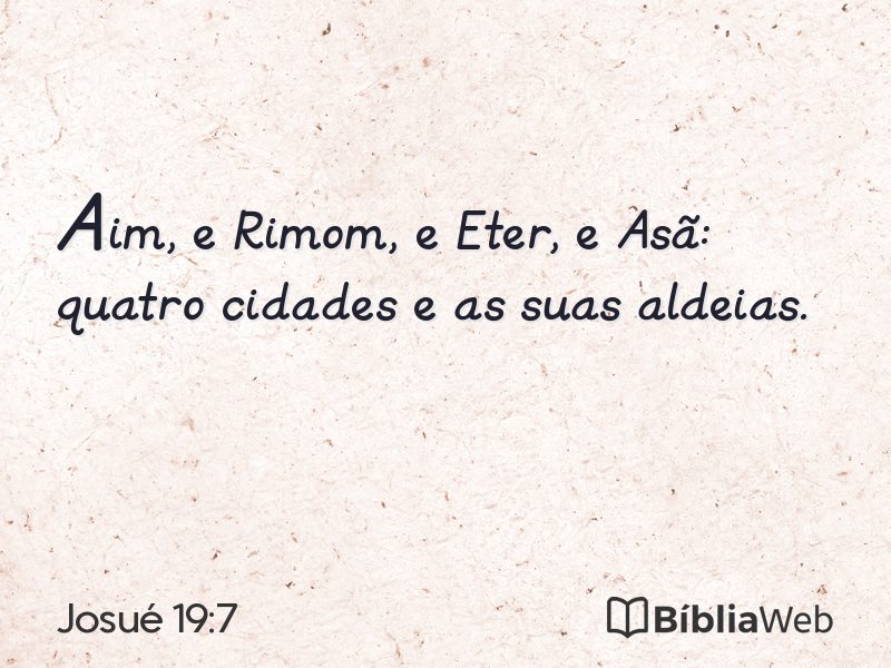 Josué 19:7 em imagem para compartilhar