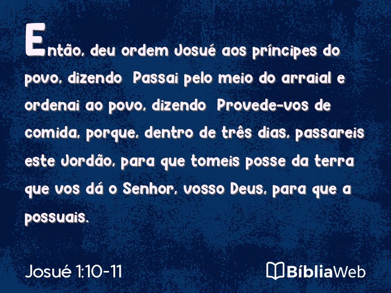 Josué 1:10-11 em imagem para compartilhar