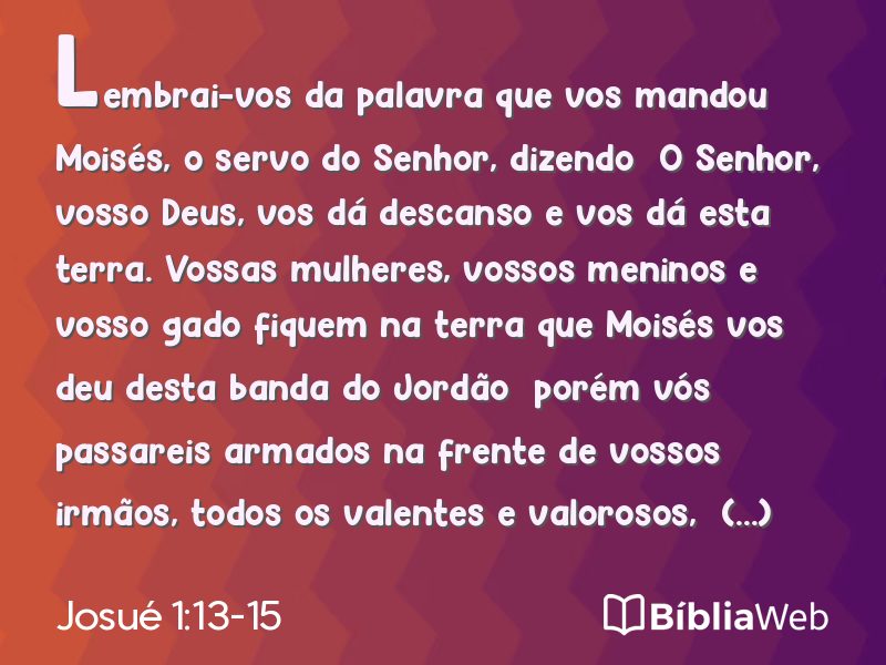 Josué 1:13-15 em imagem para compartilhar