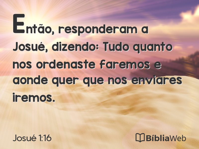 Josué 1:16 em imagem para compartilhar