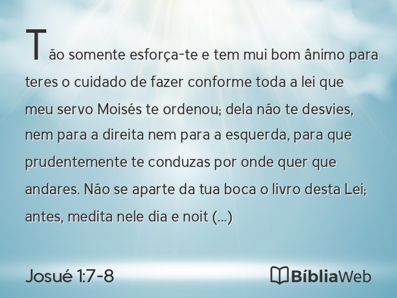 Josué 1:7-8 em imagem para compartilhar