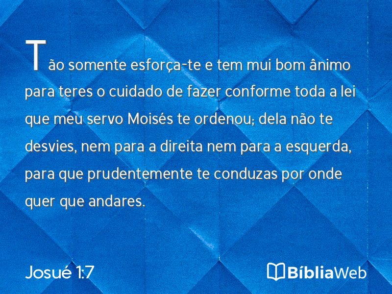 Josué 1:7 em imagem para compartilhar