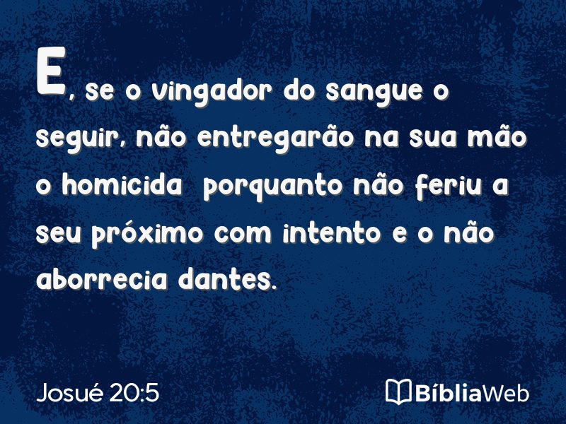 Josué 20:5 em imagem para compartilhar