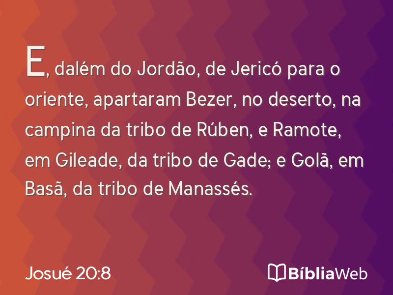 Josué 20:8 em imagem para compartilhar