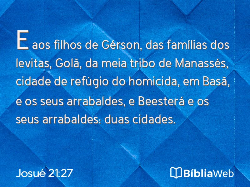 Josué 21:27 em imagem para compartilhar