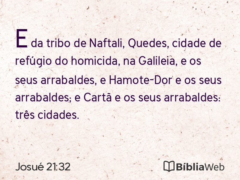 Josué 21:32 em imagem para compartilhar