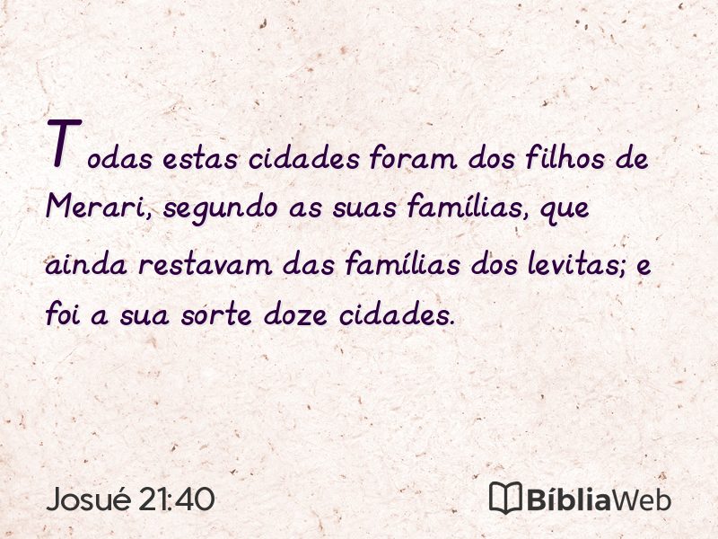 Josué 21:40 em imagem para compartilhar