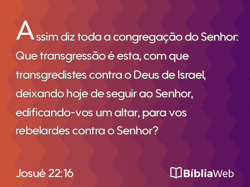Josué 22:16 em imagem para compartilhar