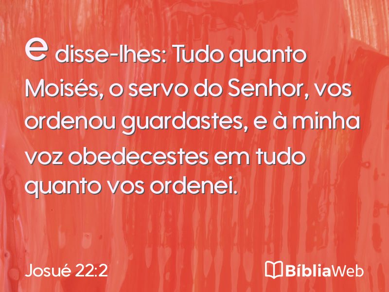 Josué 22:2 em imagem para compartilhar