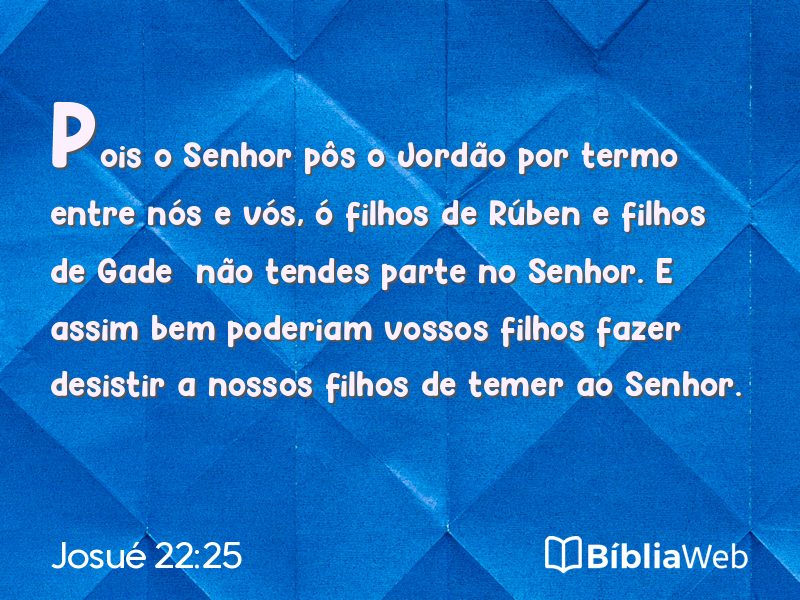 Josué 22:25 em imagem para compartilhar