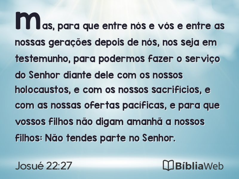 Josué 22:27 em imagem para compartilhar