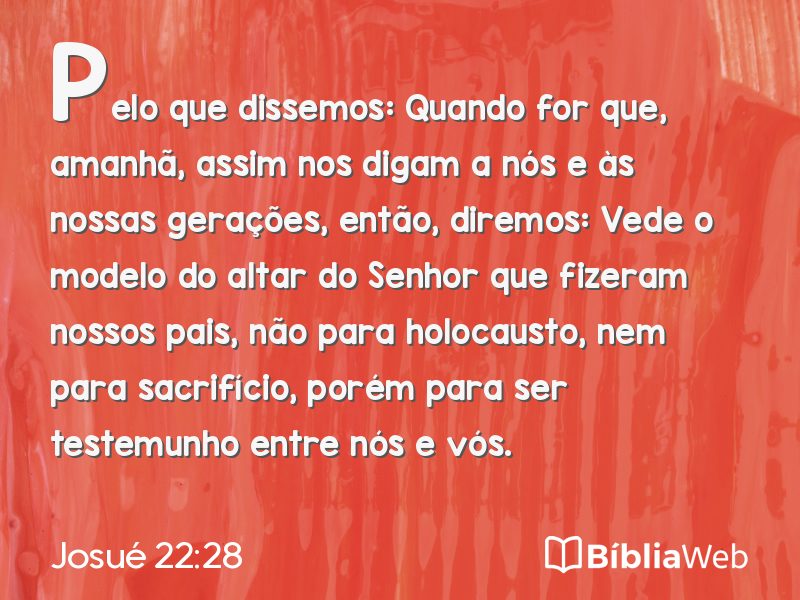 Josué 22:28 em imagem para compartilhar