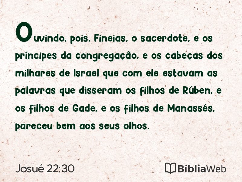 Josué 22:30 em imagem para compartilhar