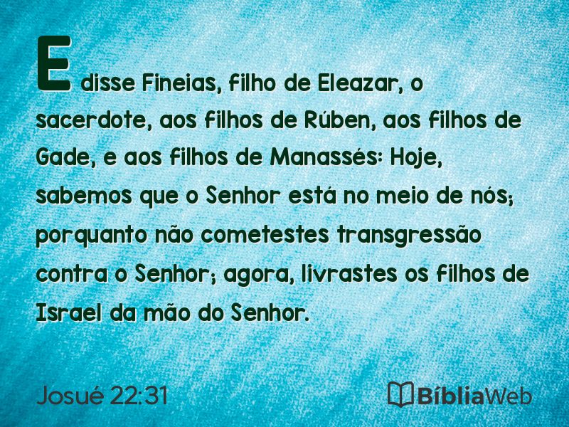 Josué 22:31 em imagem para compartilhar