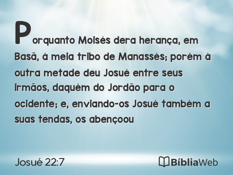 Josué 22:7 em imagem para compartilhar