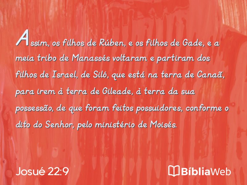 Josué 22:9 em imagem para compartilhar