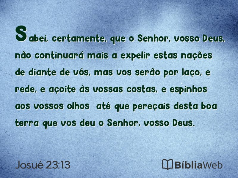Josué 23:13 em imagem para compartilhar