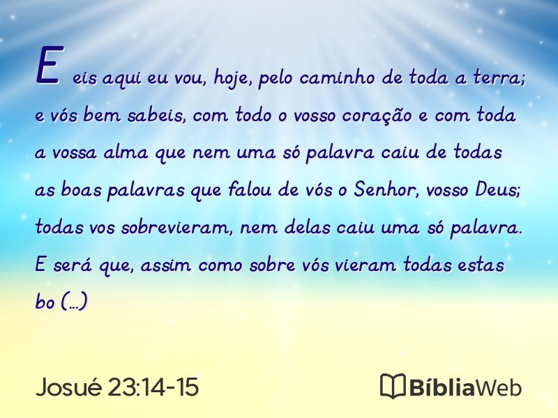 Josué 23:14-15 em imagem para compartilhar