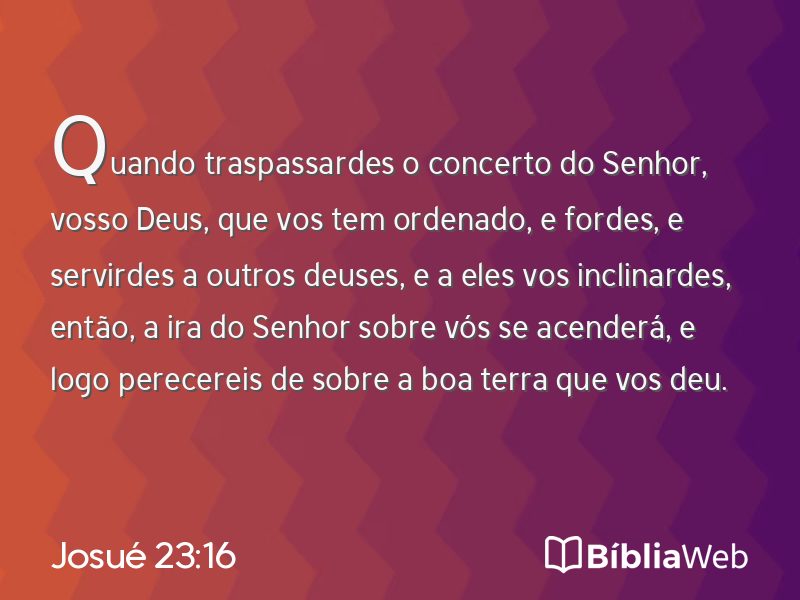 Josué 23:16 em imagem para compartilhar