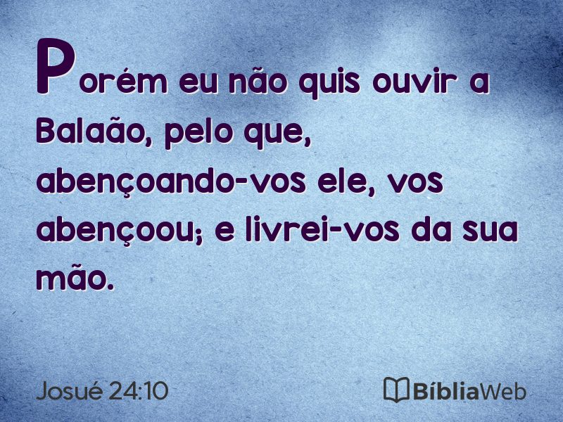 Josué 24:10 em imagem para compartilhar