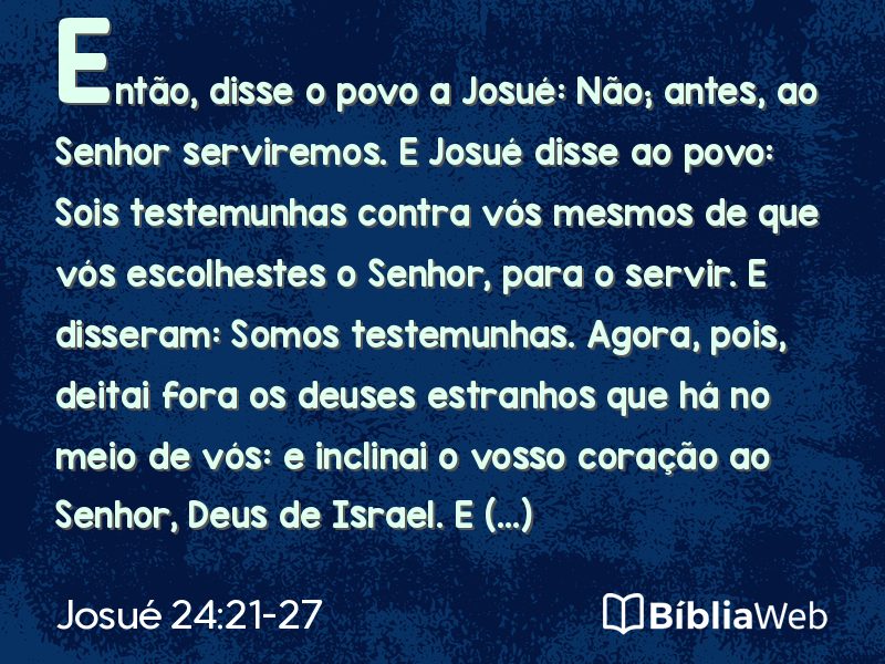 Josué 24:21-27 em imagem para compartilhar
