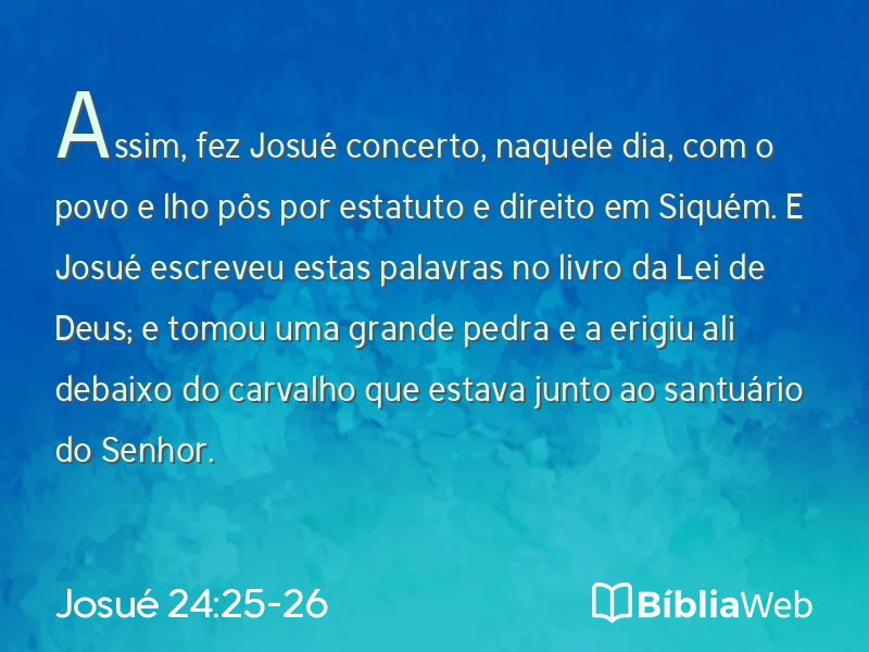 Josué 24:25-26 em imagem para compartilhar