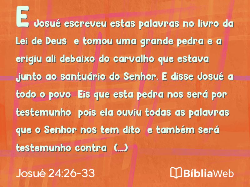 Josué 24:26-33 em imagem para compartilhar