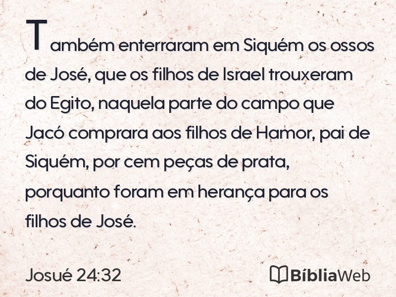 Josué 24:32 em imagem para compartilhar