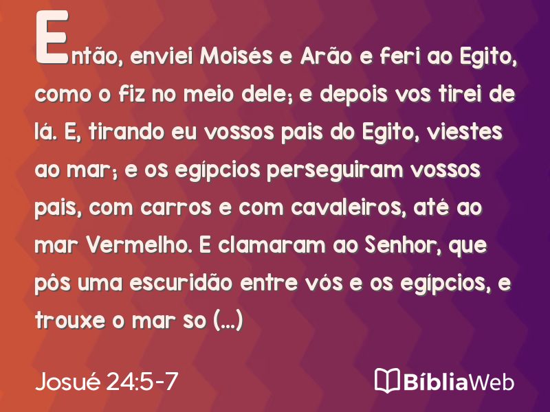 Josué 24:5-7 em imagem para compartilhar