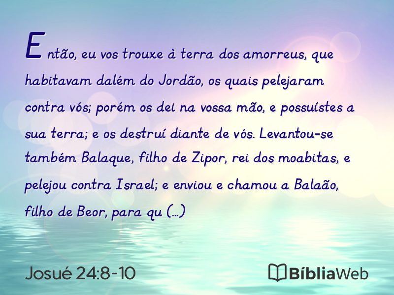 Josué 24:8-10 em imagem para compartilhar