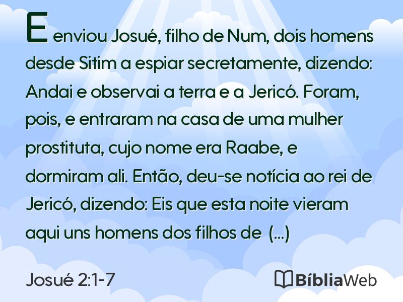Josué 2:1-7 em imagem para compartilhar